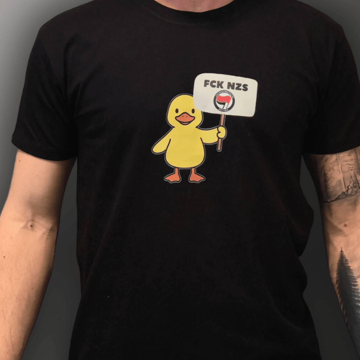 FCK NZS Antifa Enten T-Shirt – Logo mittig Unisex - SoliWear