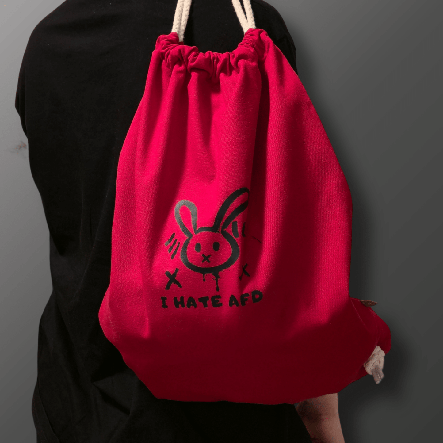 I HATE AFD Rabbit Bag – Antifaschistischer Turnbeutel - SoliWear