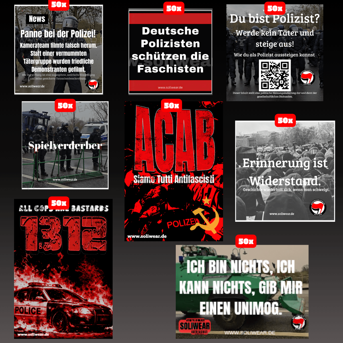 ACAB Bundle aus 400 Stickern! (Lieferbar ab KW 21) - SoliWear
