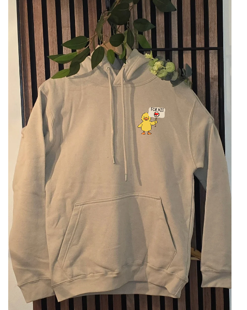 Antifa Enten Hoodie – Handbedruckt | Antifaschistisch, fair und Bio