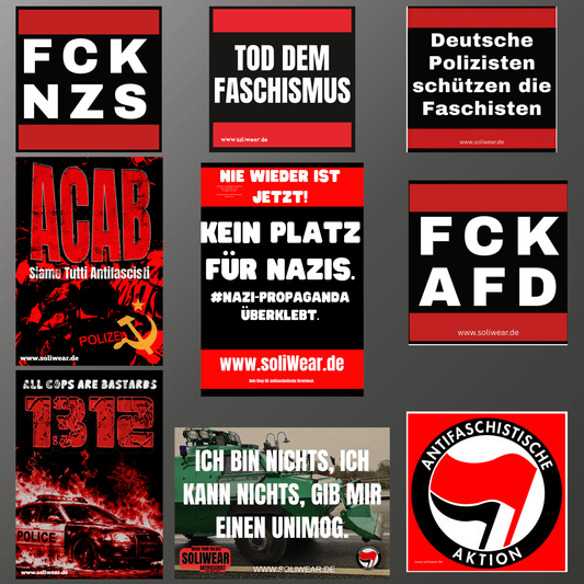 Sticker - Bundle Widerstand – 105 politische Sticker - SoliWear