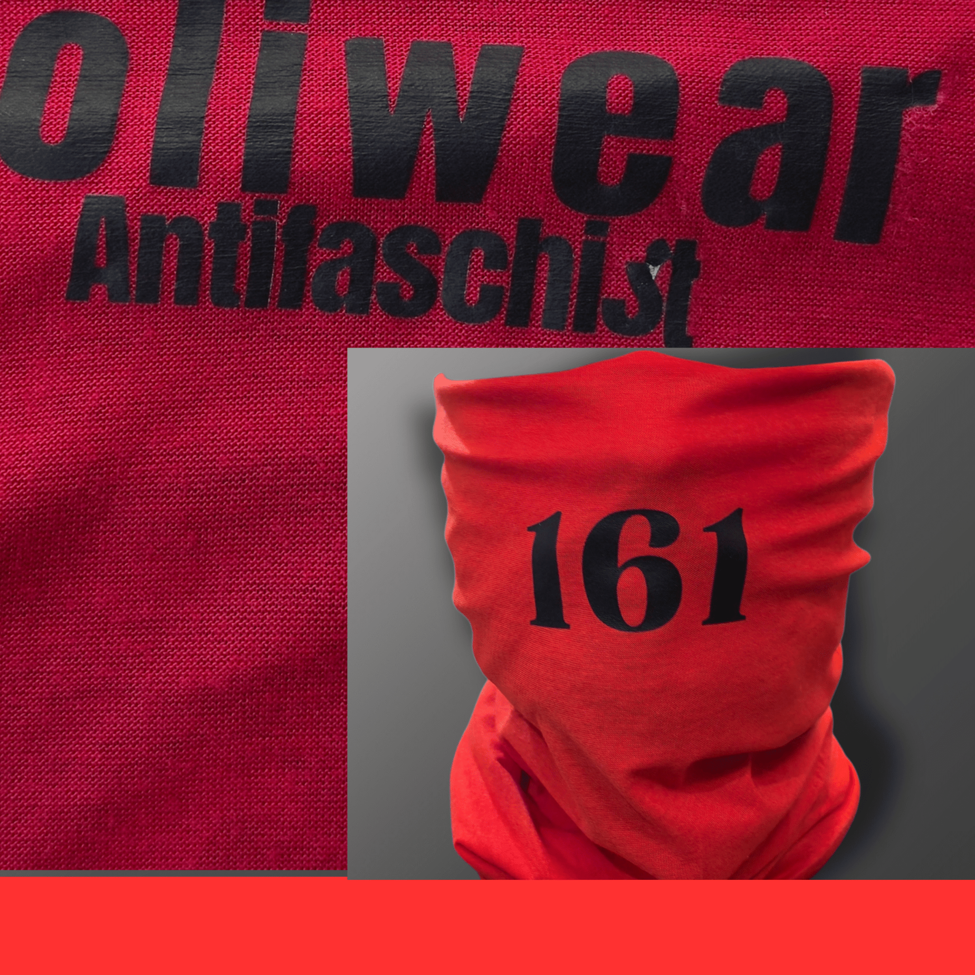 B - Ware 161 Antifa Schlauchschal Rot | SoliWear - SoliWear