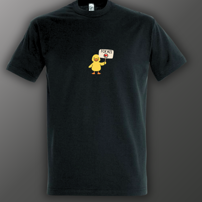 Antifa Ente Logo in der Mitte T-Shirt – Handbedruckt, Fair, Vegan und Nachhaltig