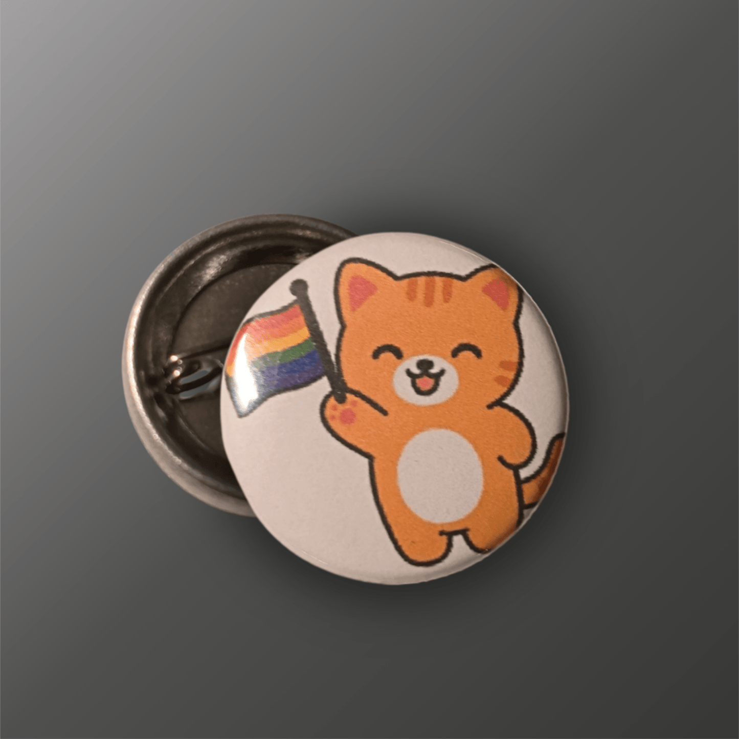 Regenbogen Katze Button - SoliWear