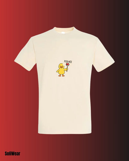 Antifa Ente Logo in der Mitte T-Shirt – Handbedruckt, Fair, Vegan und Nachhaltig