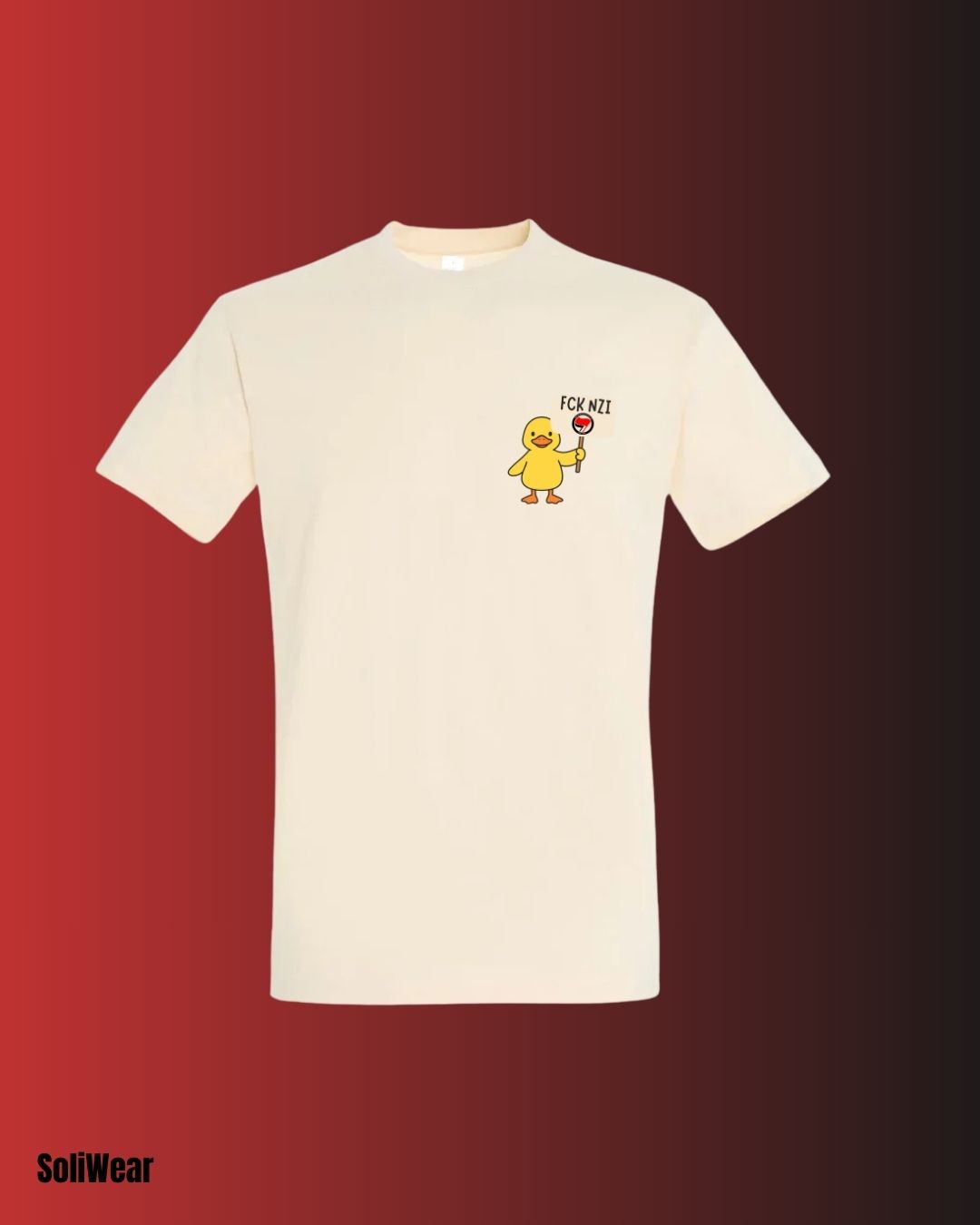 Vegan Antifa Ente T-Shirt – Kleines Logo, klare Haltung