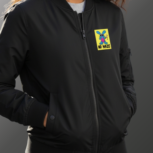 Taillierte No NZS Bomberjacke – Schwarz