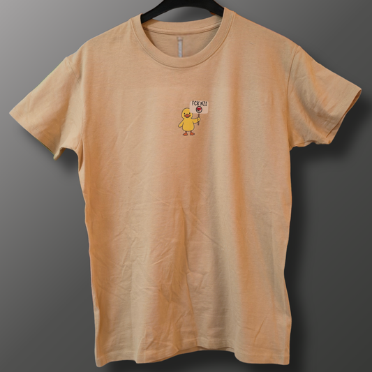 Antifa Ente Logo in der Mitte T-Shirt – Handbedruckt, Fair, Vegan und Nachhaltig