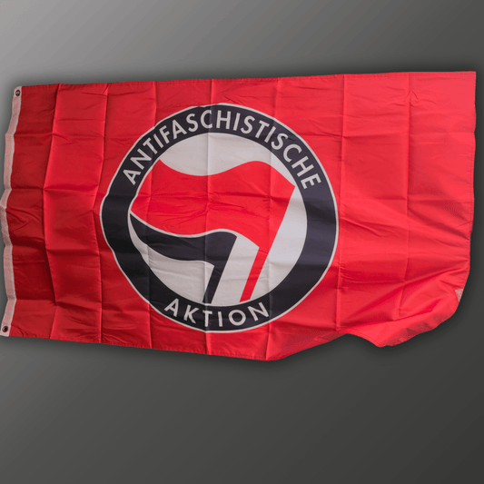 Antifa Flagge Rot Premium – 3-Schichten, doppelseitig bedruckt,Fahnenmasten geeignet - SoliWear