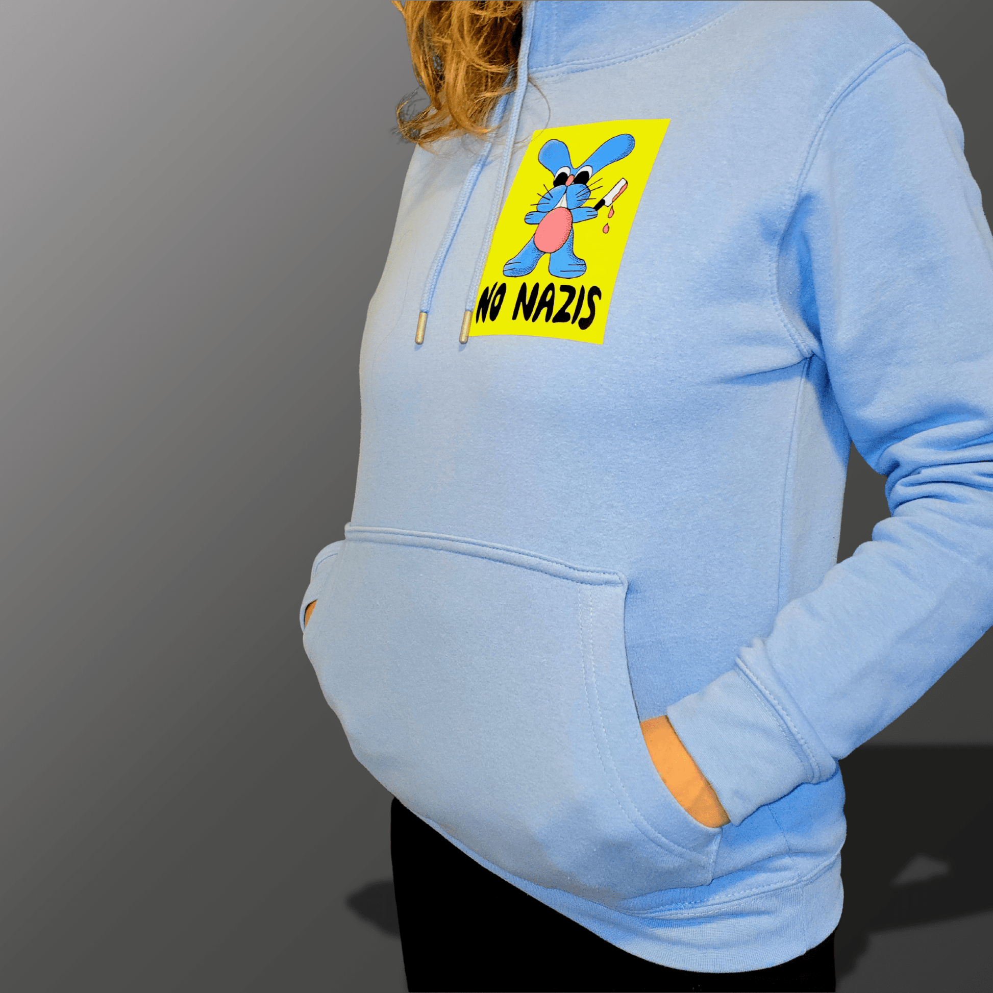 Rabbit Hase Hoodie – Handbedruckt | Antifaschistisch, Fair & Nachhaltig - SoliWear