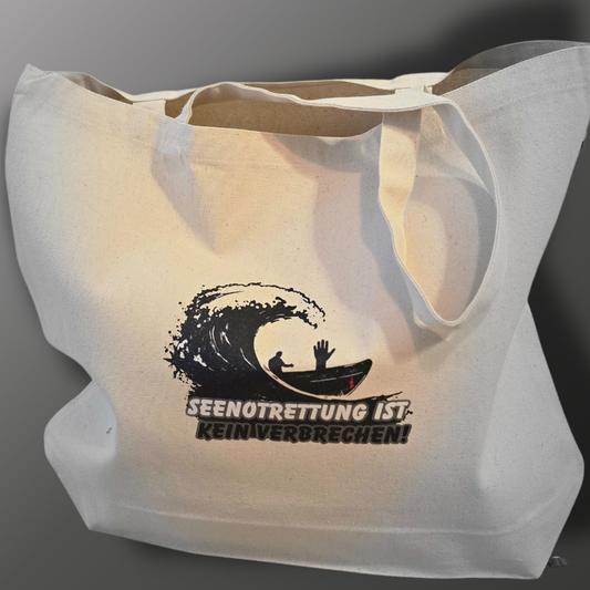 Seenotrettung ist kein Verbrechen Tragetasche