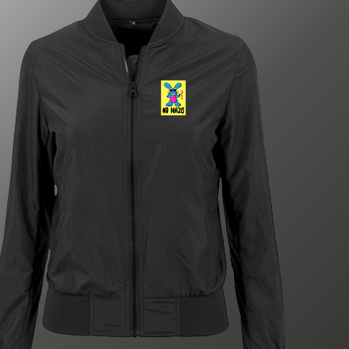 Taillierte No NZS Bomberjacke – Schwarz