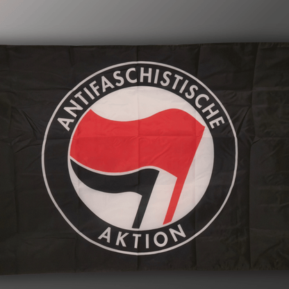 Antifa Flagge Premium – 3 - Schichten, doppelseitig bedruckt,Fahnenmasten geeignet - SoliWear