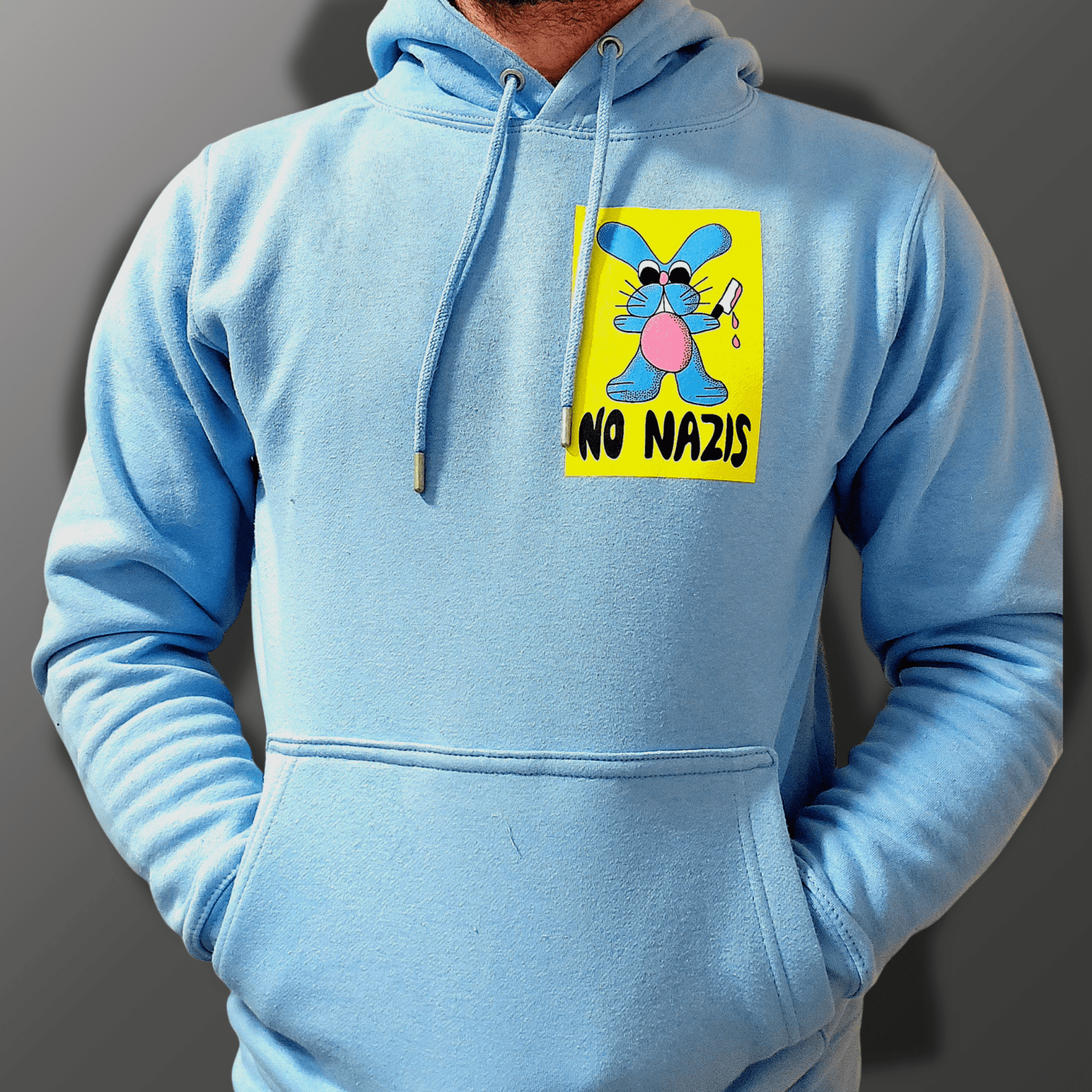 Rabbit Hase Hoodie – Handbedruckt | Antifaschistisch, Fair & Nachhaltig - SoliWear