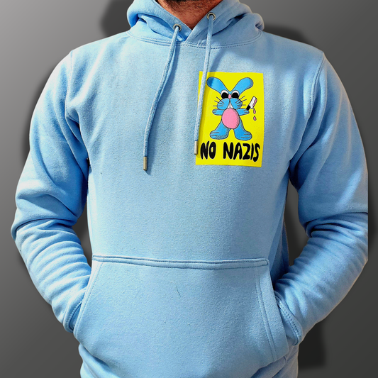 Rabbit Hase Hoodie – Handbedruckt | Antifaschistisch, Fair & Nachhaltig