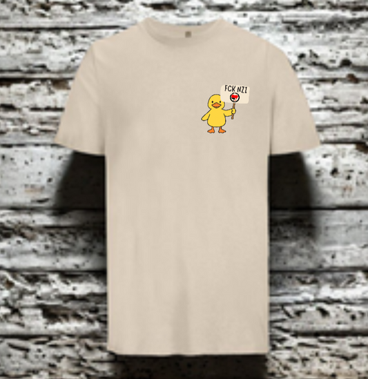 Vegan Antifa Ente T-Shirt – Kleines Logo, klare Haltung