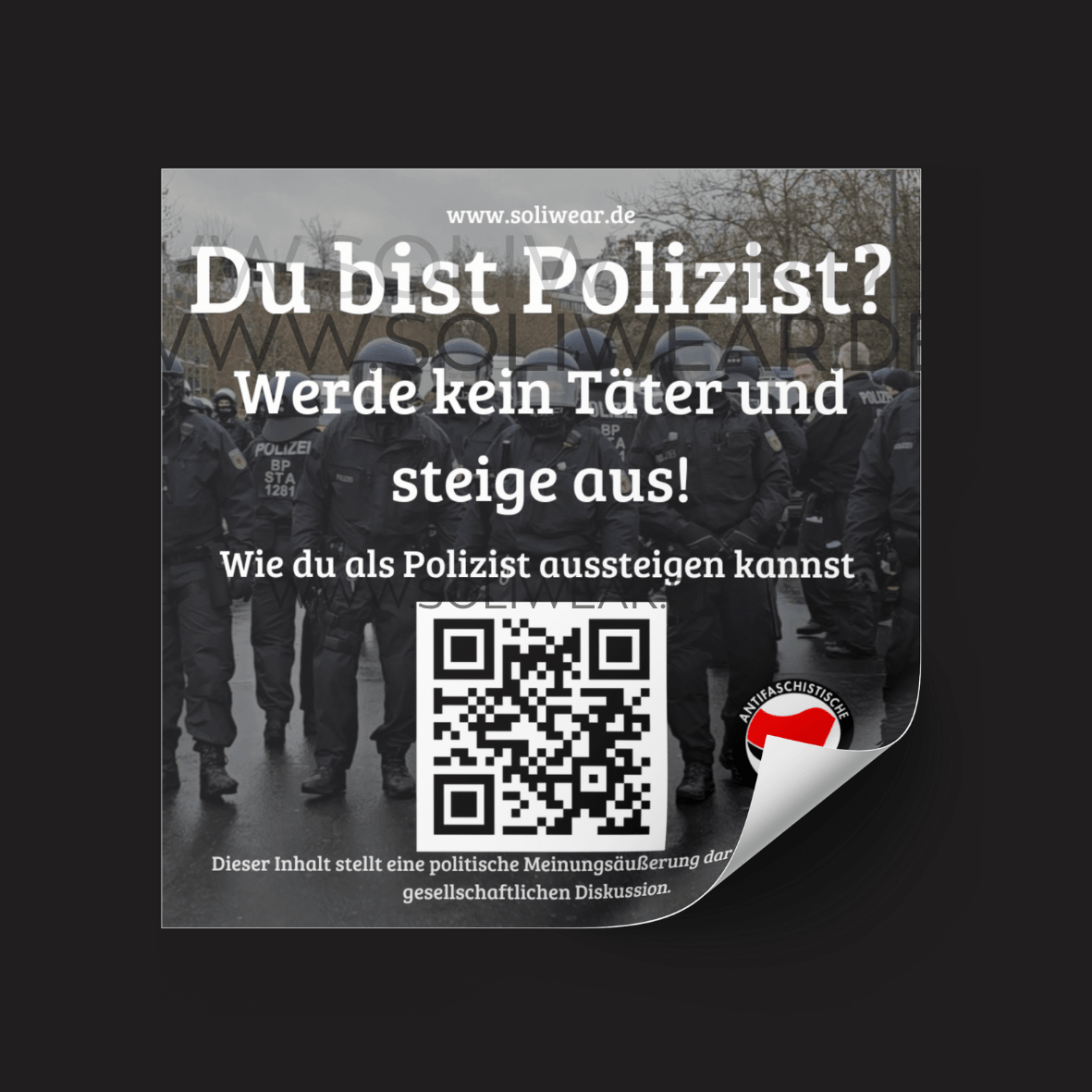 Jetzt vorbestellen🔥 Du bist Polizist? Werde kein Täter und steige aus! - Sticker | SoliWear - SoliWear